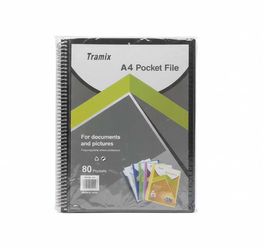 Tramix A4 Pocket File 80 Pockets / ملف جيوب تراميكس A4 عدد 80 جيب