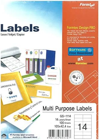 Formtec multi purpose labels GS-1114 / ملصقات متعددة الأغراض فورمتك