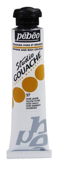 pebeo GOUACHE 27 Yellow Ochre 20 ml / ألوان غواش بيبيو 27 – أصفر مغرة (Yellow Ochre) – 20 مل