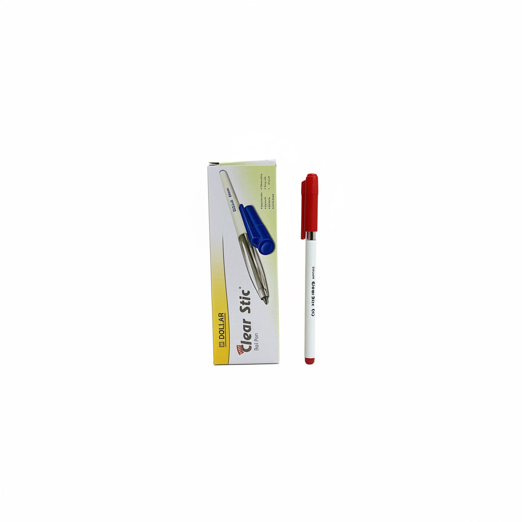 Dollar Clearstic Red Pens (Pack of 10) / دولار كليرستك أقلام ×10 أحمر