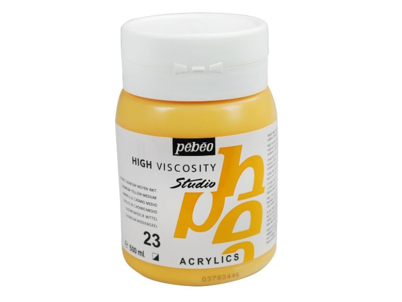 pebeo FLUID ACRYLICS 22 CADMIUM YELLOW MEDIUM 500 ML / طلاء أكريليك سائل بيبّو (أصفر كادميوم متوسط) – 500 مل
