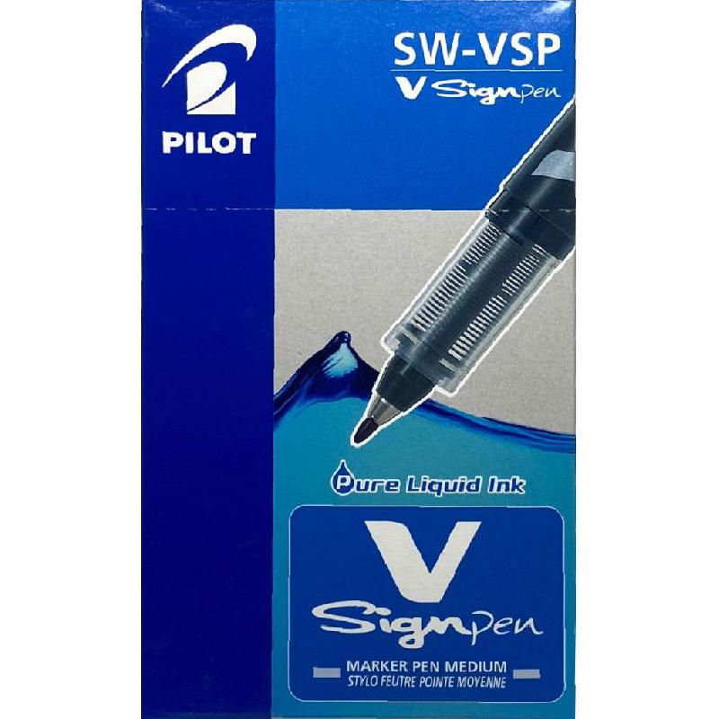Pilot SW-VSP V sign Pen x12 Black / بايلوت SW-VSP قلم توقيع V ×12 أسود