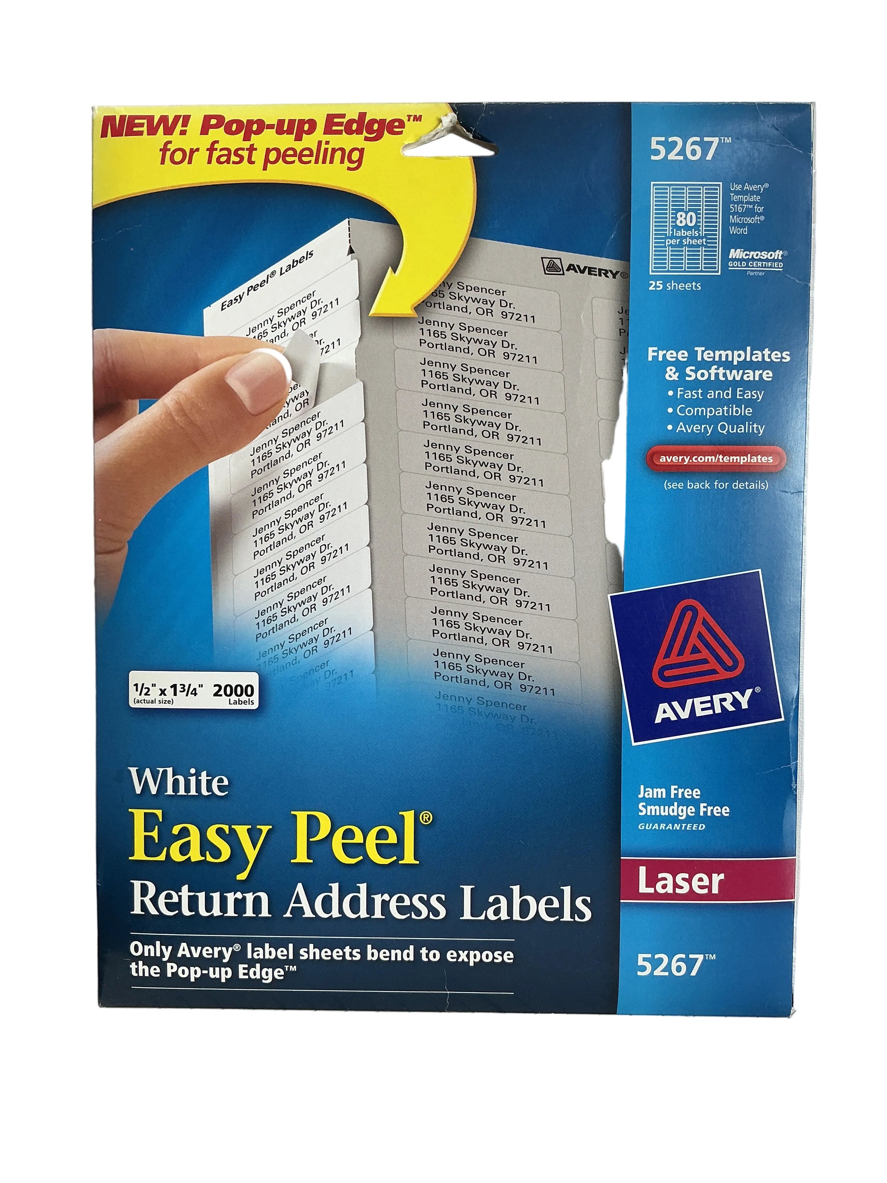 Avery White easy peel return address labels / آفِري ملصقات عناوين مرتجعة بيضاء سهلة النزع