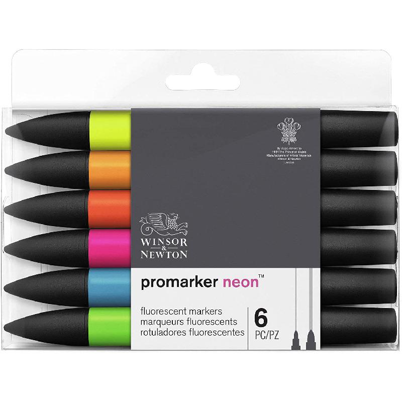 WINSOR & NEWTON promarker neon 6 pcs / أقلام ونسور آند نيوتن بروماكر نيون (عدد 6)