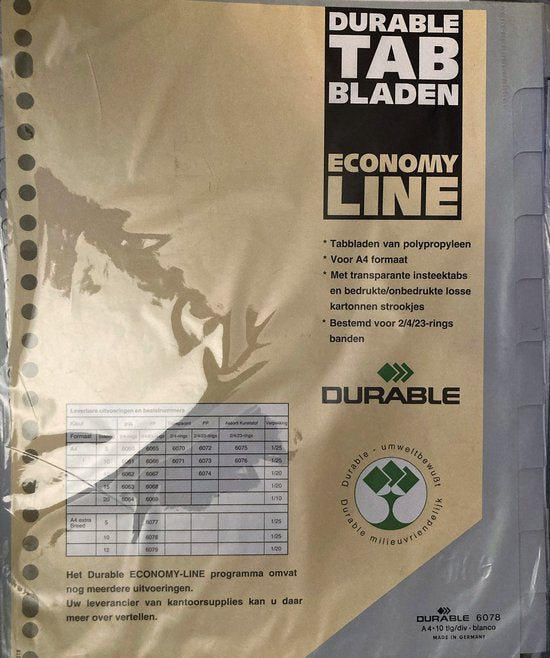 DURABLE TAB BLADEN ECONOMY LINE / فواصل DURABLE بخط التوفير (Economy Line)
