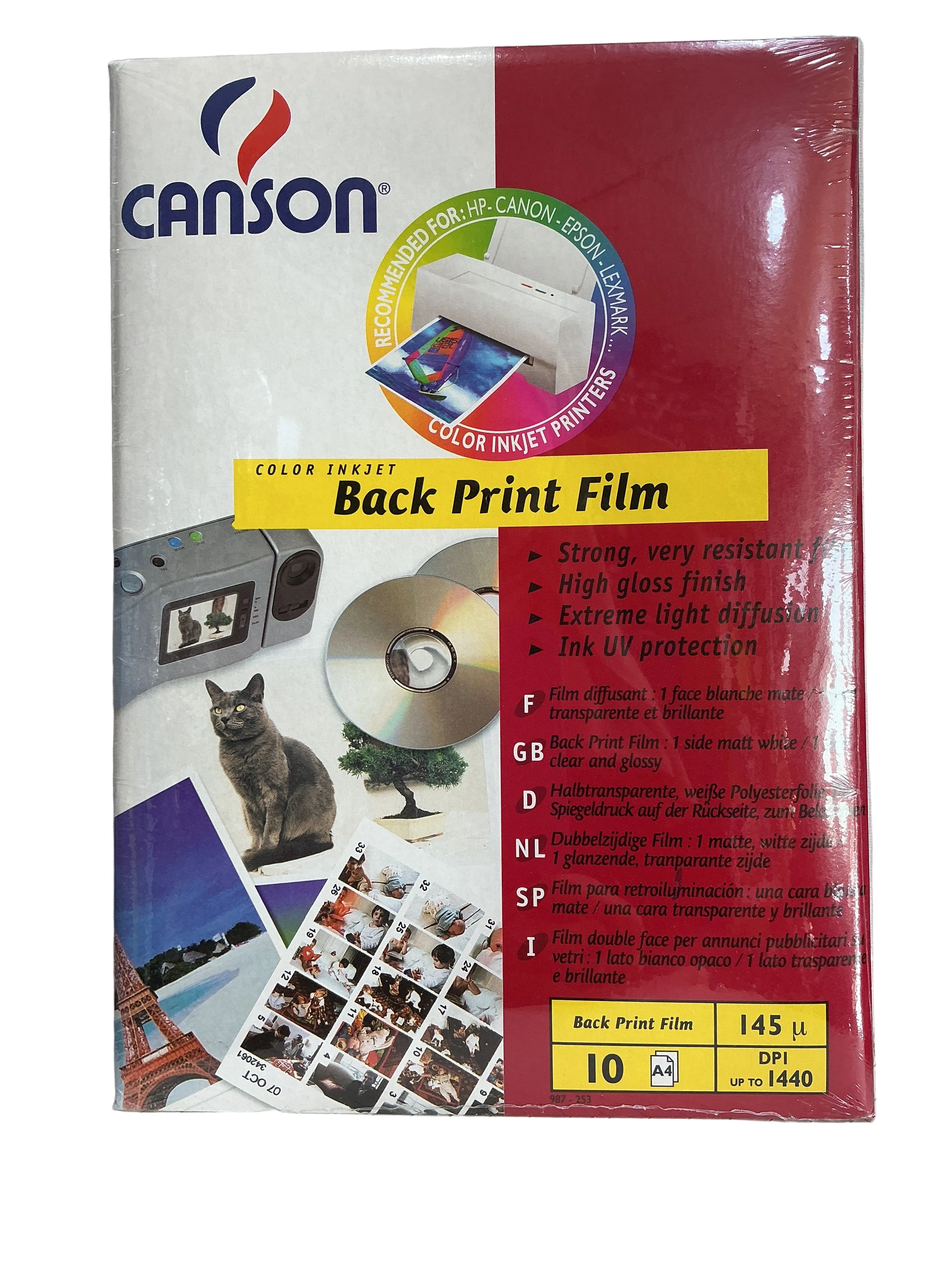 Canson back print film / فيلم طباعة خلفية كانسون