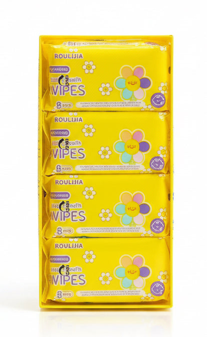ROULIJIA BABY SOFT WIPES 8 pcs x 8 Packs / مناديل روليجيا الناعمة للأطفال – 8 قطع × 8 عبوات