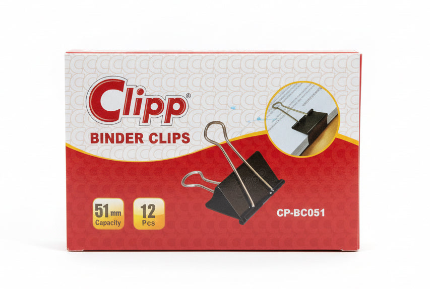 Clipp BINDER CLIPS 51mm 12 Pcs / كليب مشبك ورق 51 مم 12 قطعة