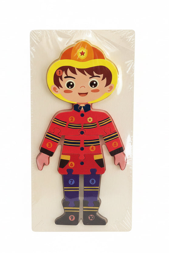 Wooden fireman Puzzle / لغز خشبي رجل الإطفاء