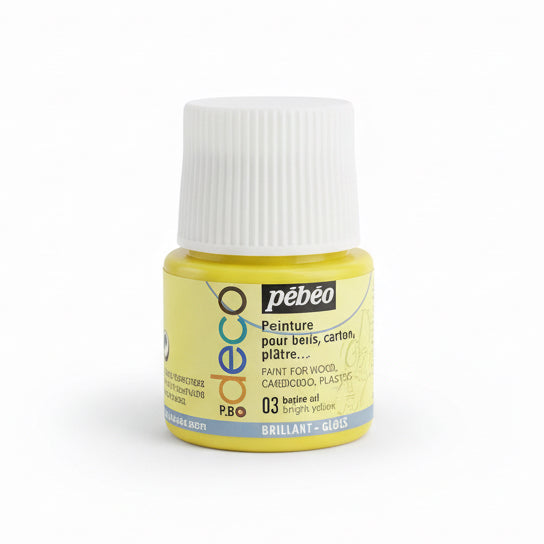 pebeo deco peinture 03 bright Yellow / بيبو ديكو طلاء أصفر فاقع 03