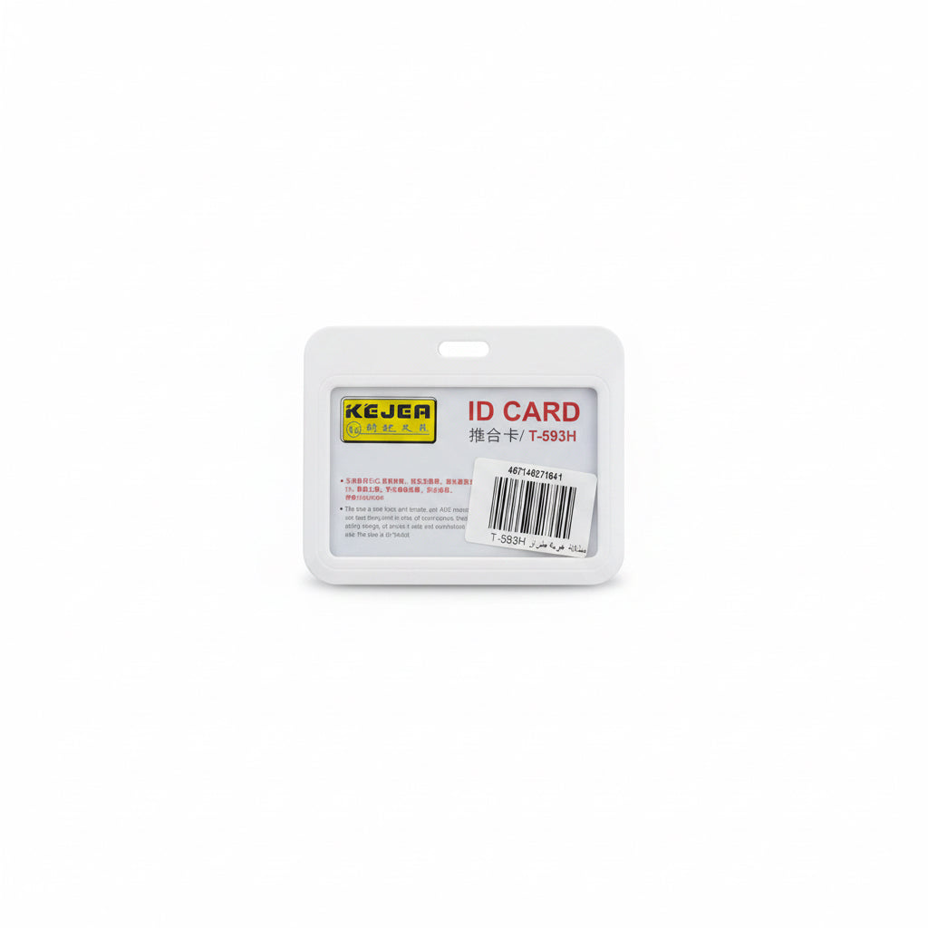 ID Card Cover Black, White, Grey T-593H – Pack of 5 / بطاقة هوية طراز T-593H