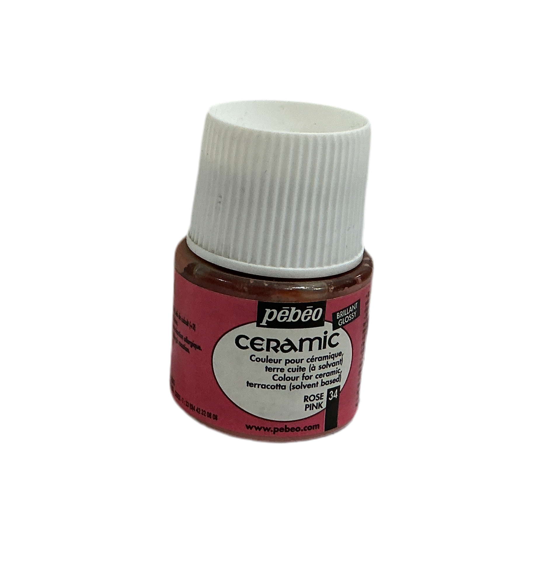 Pebeo Ceramic Gloss Paint Rose Pink / بيبو سيراميك لون لامع وردي زهري