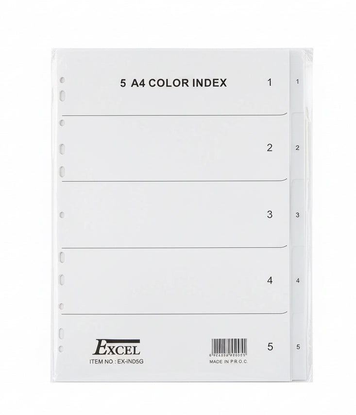 Excel 5 A4 Color Index / فهرس إكسل 5 ألوان A4