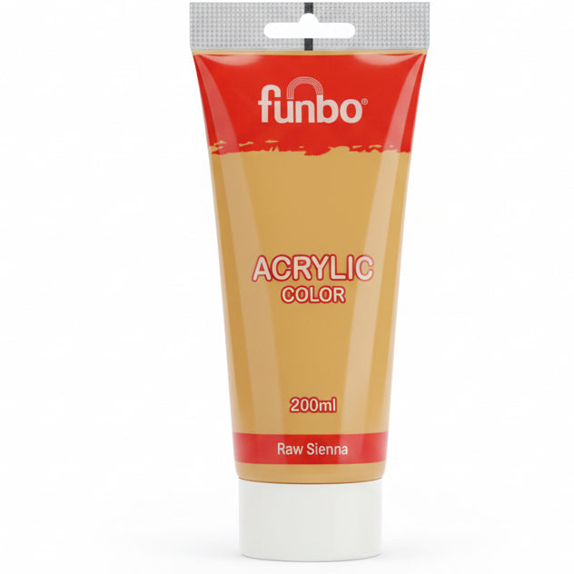 Funbo Acrylic Color Paint 200 ml - Raw Sienna / دهان أكريليك فنبو 200 مل