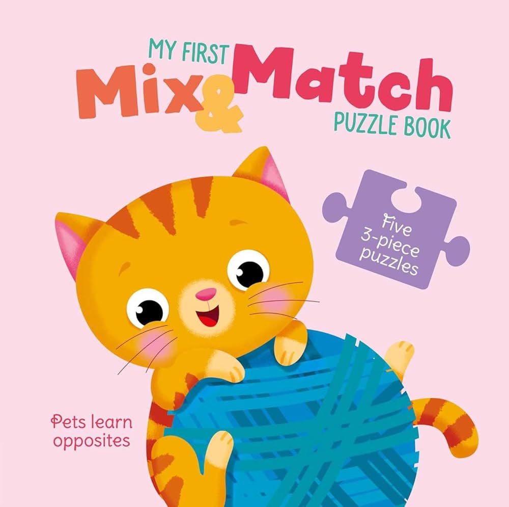 Puzzle Book Pets learn opposites / كتاب أحاجي: الحيوانات الأليفة تتعلم المتضادات