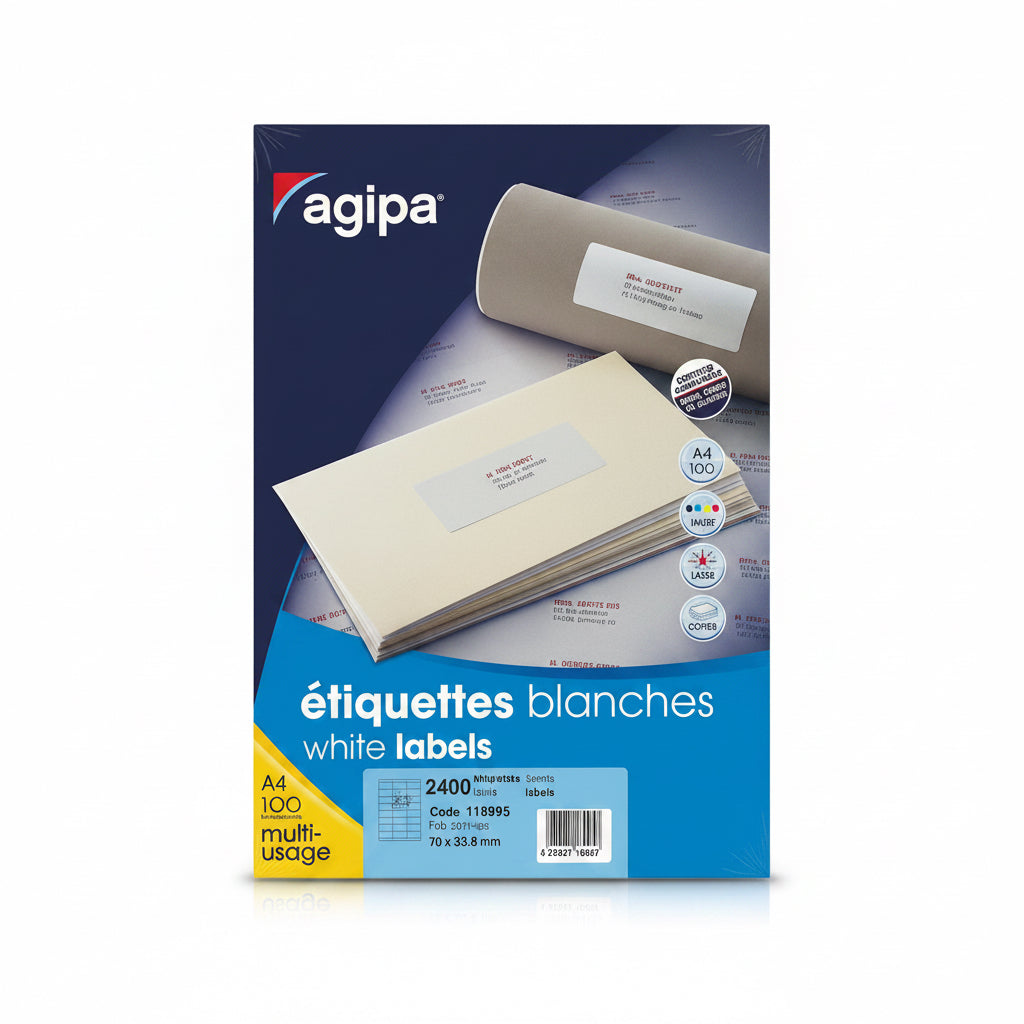 Agipa labels A4, 70X33.8MM / ملصقات أجيبا A4، مقاس 70×33.8 مم