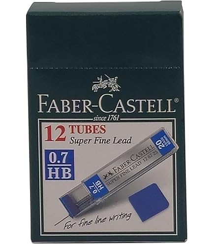 FABER CASTELL 12 Led tubes 75 mm 0.7HB / فابر كاستل أنابيب رصاص 12 قطعة 75 مم 0.7HB