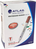 Atlas WHITEBOARD MARKER MW100 Red 12 Pcs / أطلس ماركر سبورة بيضاء MW100 أحمر ×12