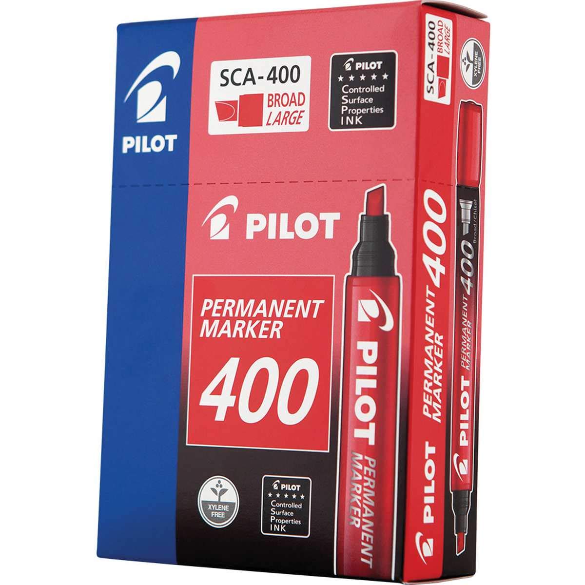 Pilot PERMANENT MARKER Red (Pack of 12) SCA-400 / اقلام ماركر بايلوت احمر