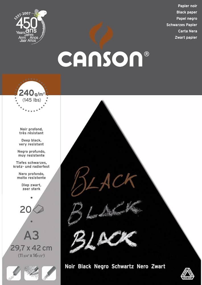 Canson Black paper 240 gm² / كانسون ورق أسود 240 جم/م²