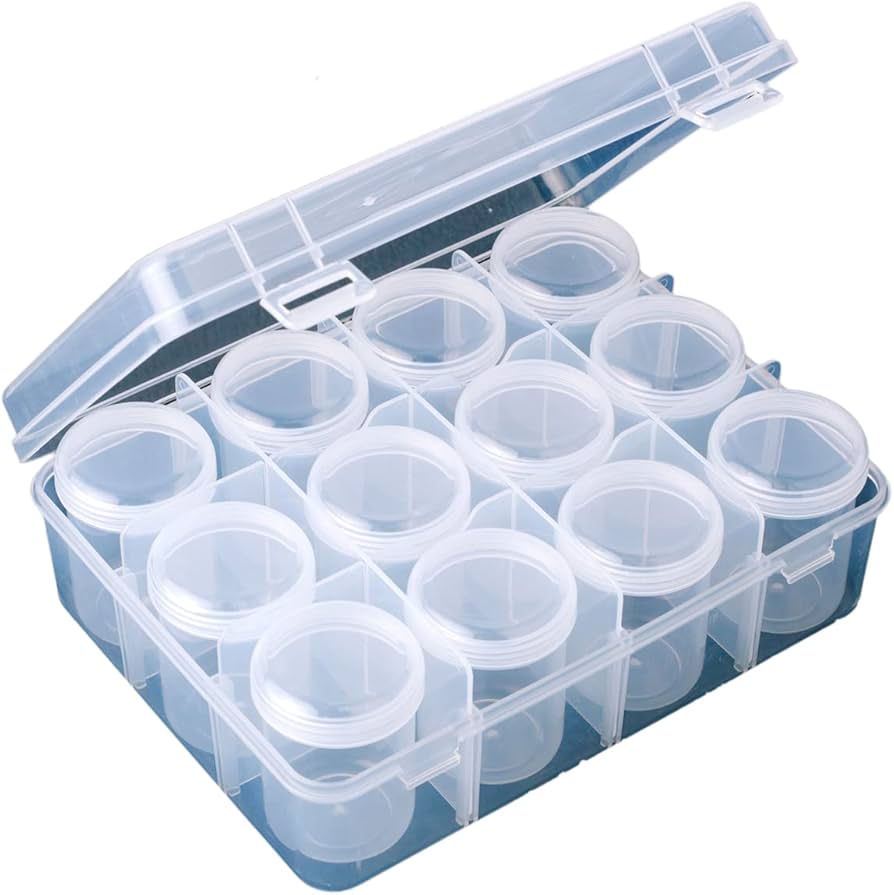 12 Grids Bead Organizers and Storage Jars / منظّم خرز بـ12 قسم وجرار تخزين
