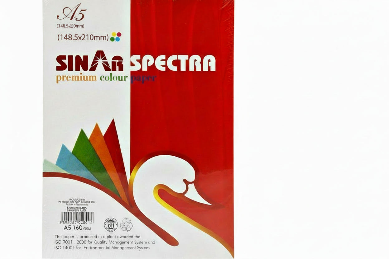 SINAR SPECTRA A5 premium Colour paper / ورق سينار سبيكترا ملوّن فاخر A5