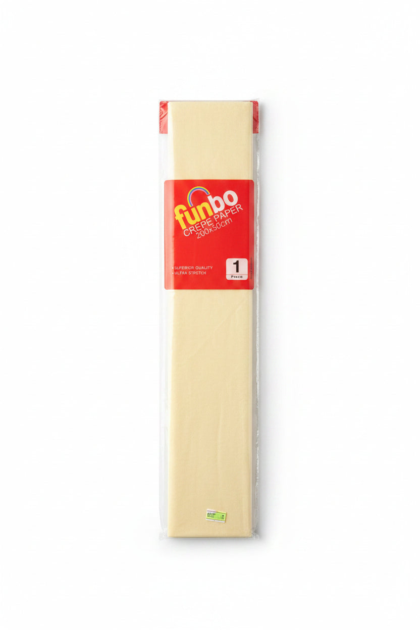 Funbo Crepe Paper 200 × 50 cm – Light Yellow / ورق كريب فنبو 200 × 50 سم – أصفر فاتح
