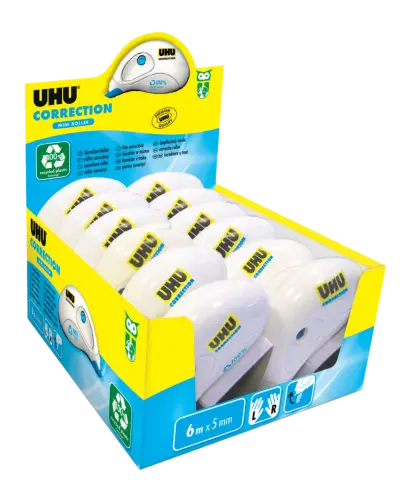 UHU CORRECTION ROLLER 5mmx8m folding Box / يوهو رول تصحيح جانبي 5مم × 8م صندوق قابل للطي