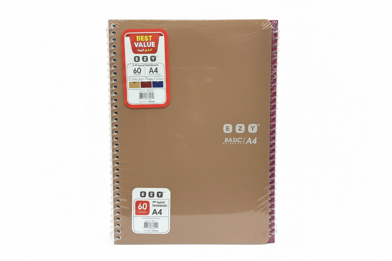 EZY 60 Sheets A4 3 Notebooks / إيزي 60 ورقة مقاس A4 بوصة (3 دفاتر)