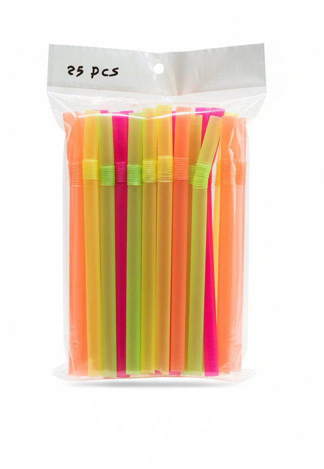 Party Straws 25 pcs / شفاطات حفلات – 25 قطعة
