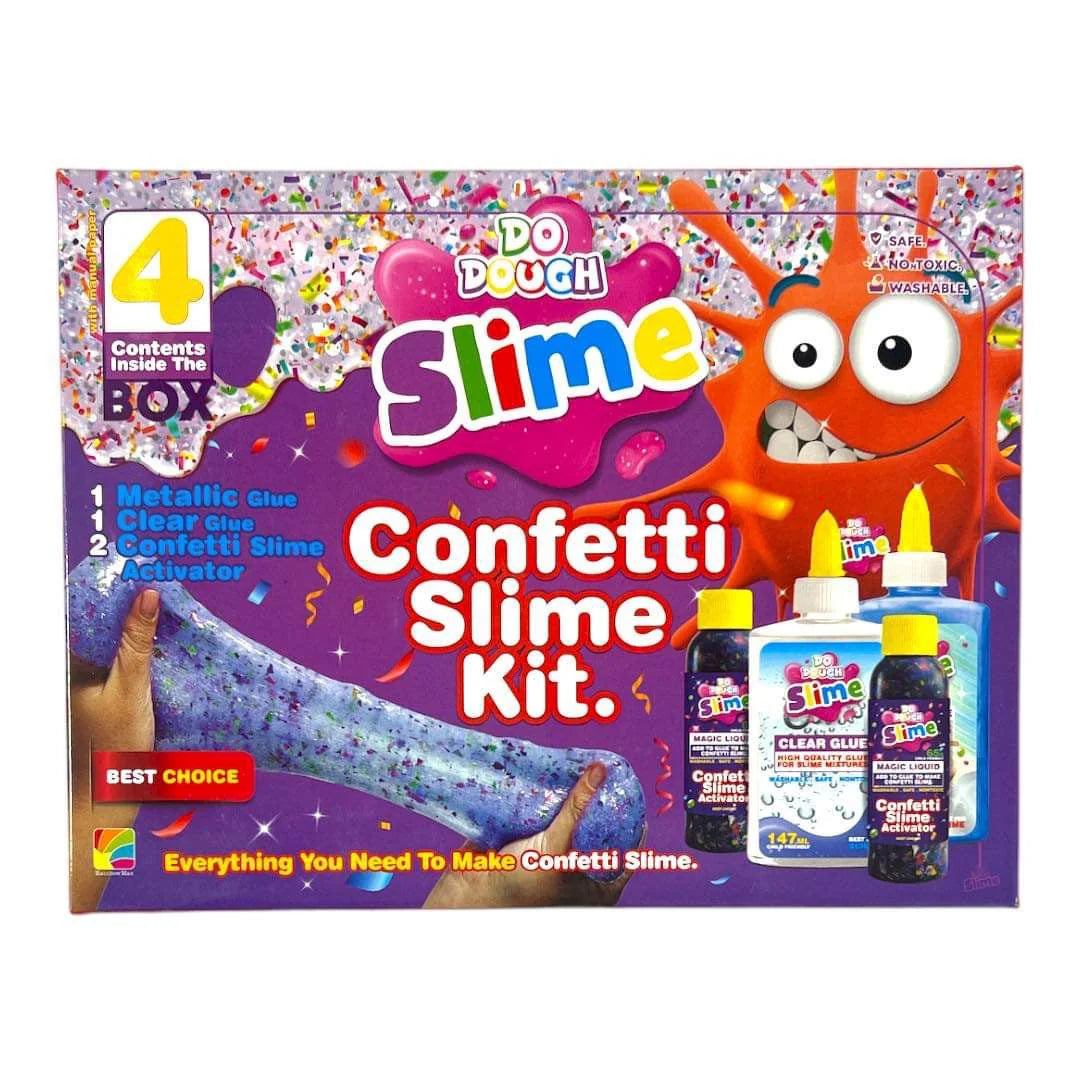 do dough Slime Confetti slime kit 4 pcs / طقم سلايم كونفيتي من دو (4 قطع)