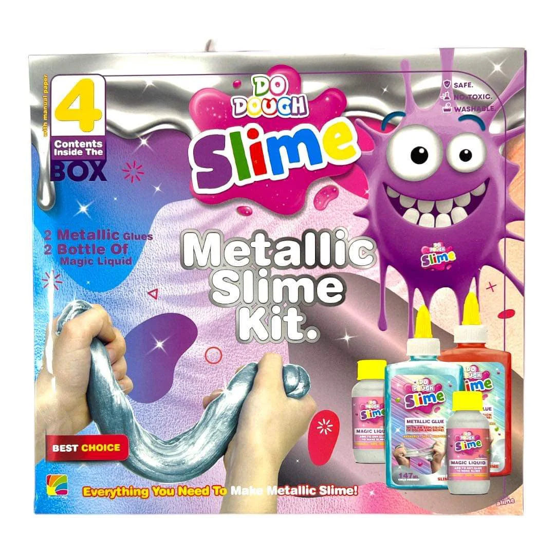 do dough Slime Metallic slime kit 4 pcs / طقم سلايم معدني من دو (4 قطع)