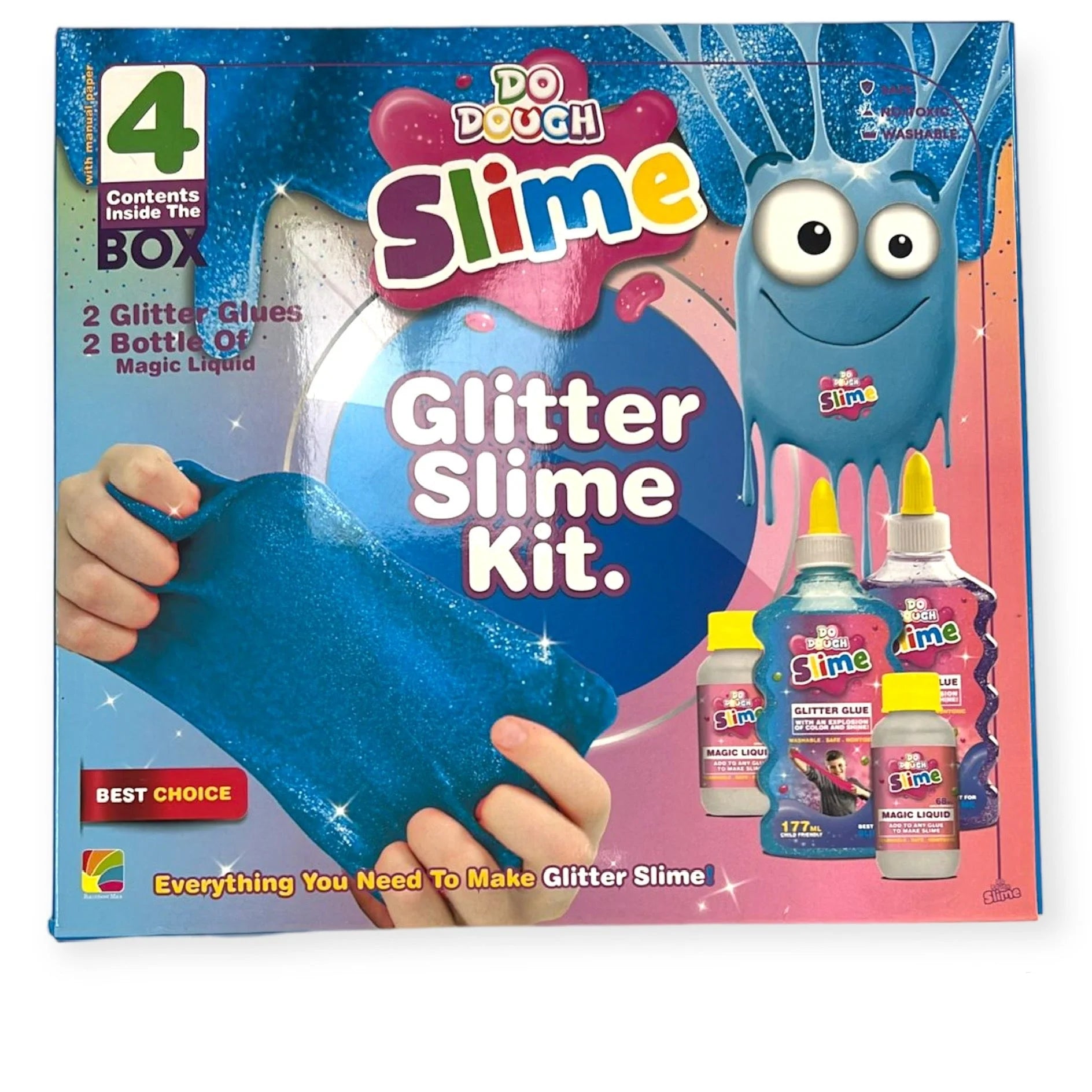 do dough Glitter slime kit 4 pcs / طقم سلايم لامع من دو (4 قطع)