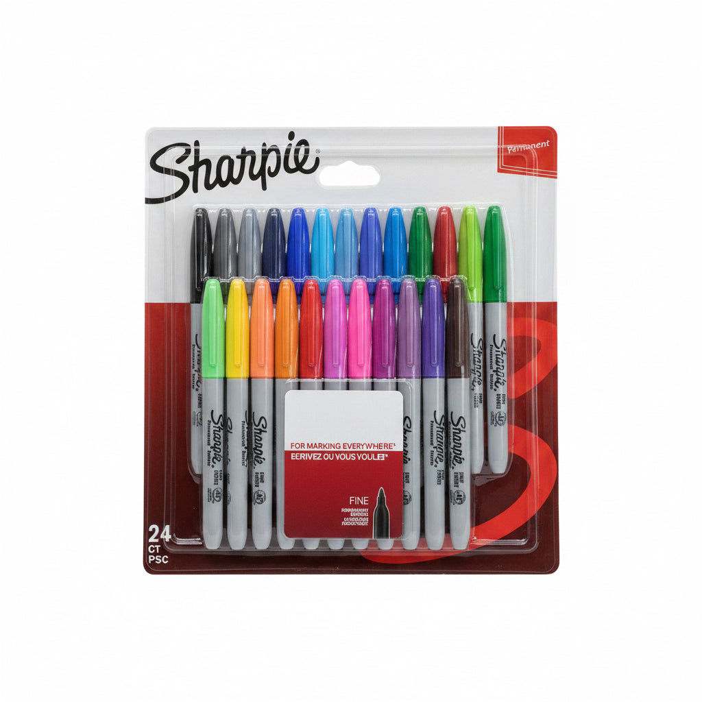 Sharpie Permanent Markers 24 Pcs / أقلام ماركر شاربي دائمة ٢٤ قطعة