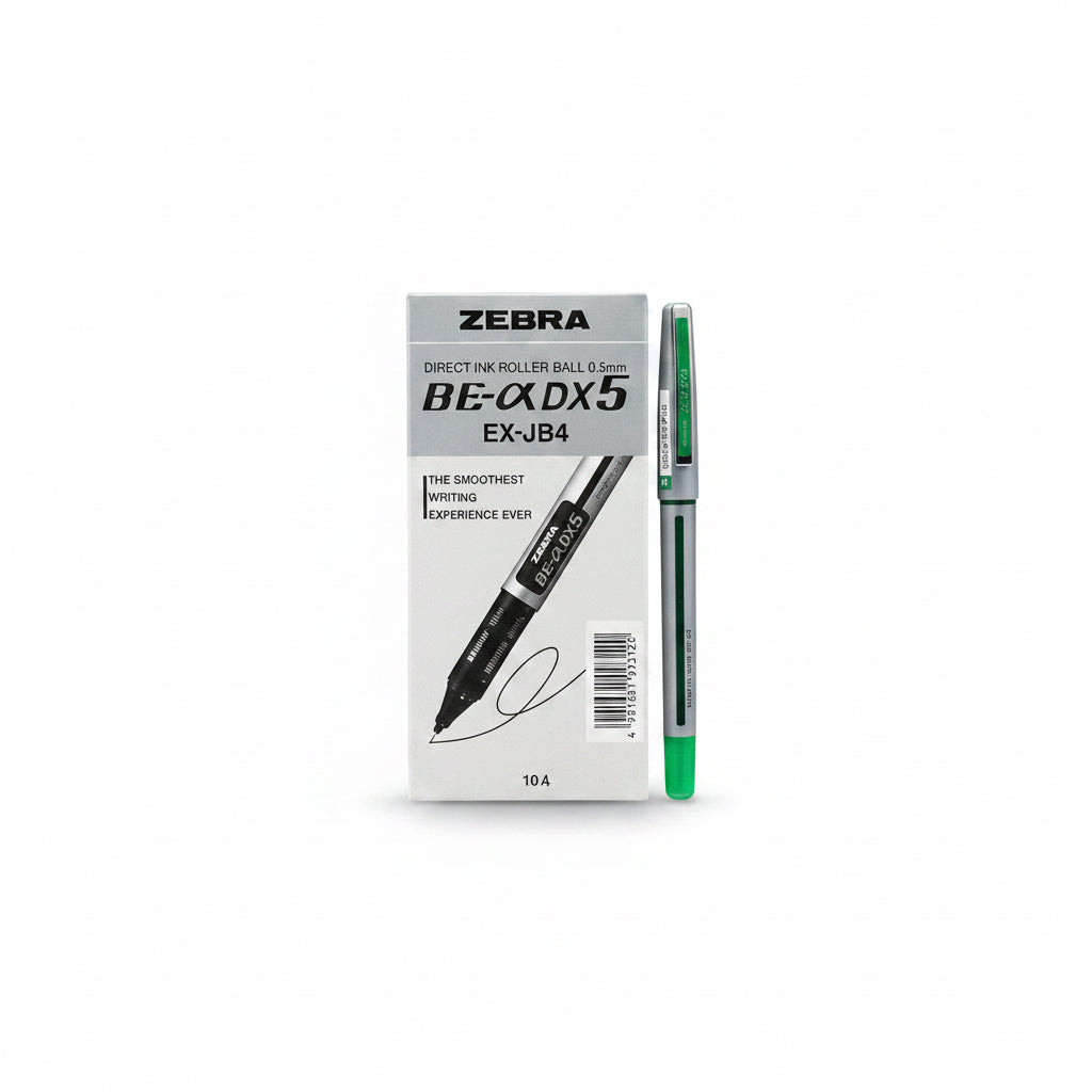 Zebra Liquid Ink Rollerball EX-JB4 0.5 mm, Green, 10 Pcs / زيبرا قلم حبر سائل EX-JB4 0.5 مم أخضر 10 قطع