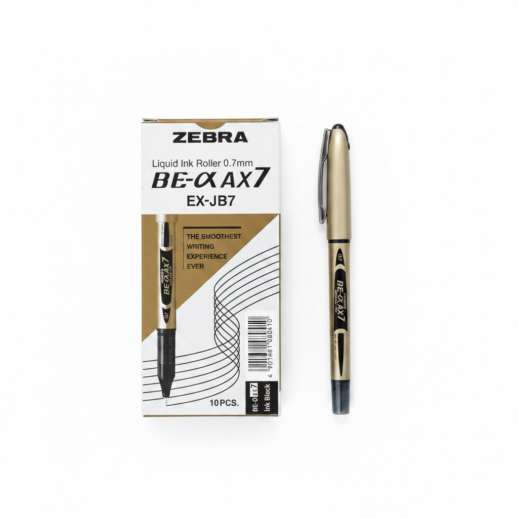 Zebra Liquid Ink Rollerball EX-JB7 0.7 mm, Black, 10 Pcs / زيبرا قلم حبر سائل EX-JB7 0.7 مم أسود 10 قطع