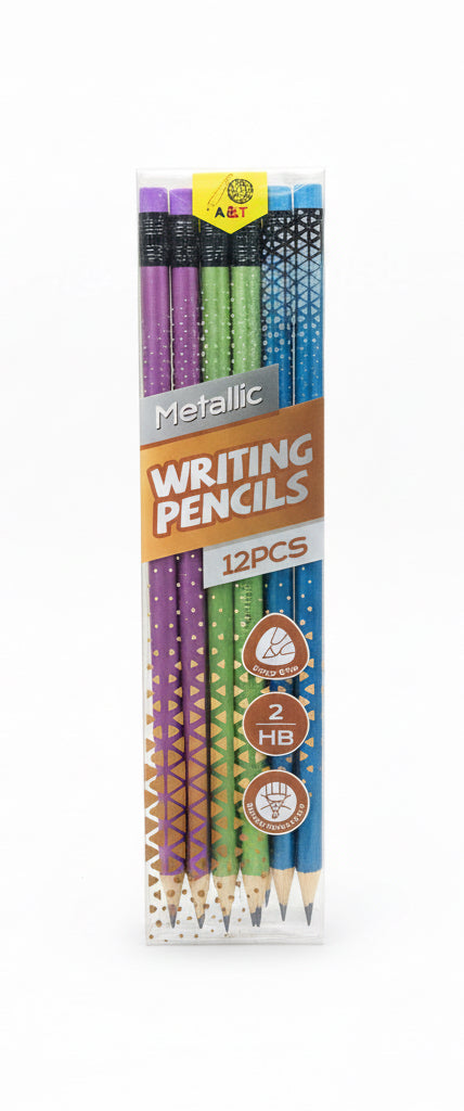 Metallic Writing pencils 12 Pcs 2HB / أقلام كتابة معدنية 12 قطعة 2HB