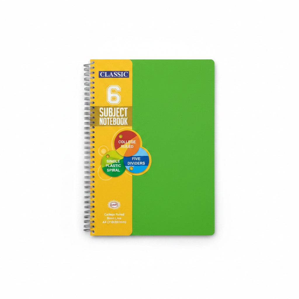 Classic 6 subject NoteBook / دفتر كلاسيك 6 مواد