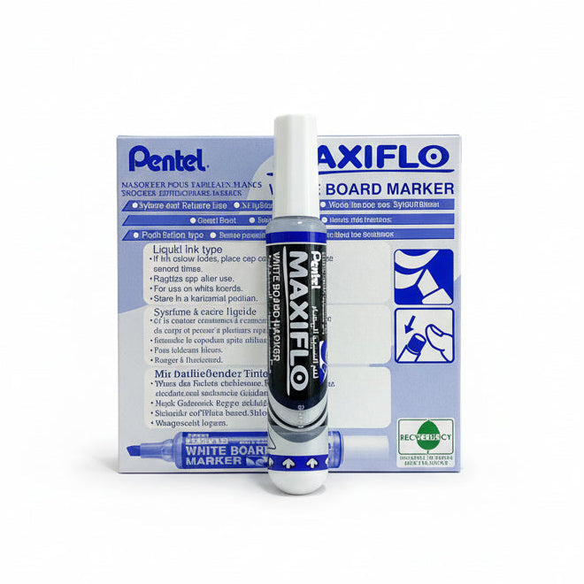 Pentel MAXIFLO PERMANENT MARKER Blue x12 / بنتل ماكسيفلو ماركر دائم أزرق 12 قطعة