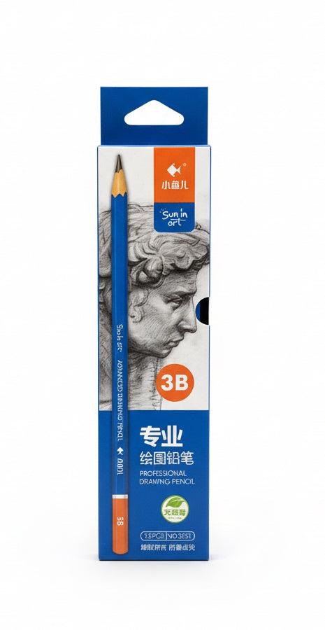 Little Fish PROFESSIONAL DRAWING PENCILS 3B / ليتل فيش أقلام رسم احترافية 3B