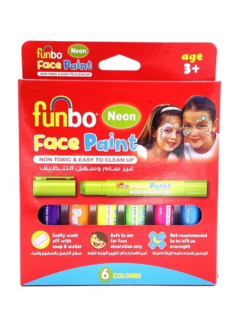 funbo face paint 6 colors / فنبو دهان وجه 6 ألوان