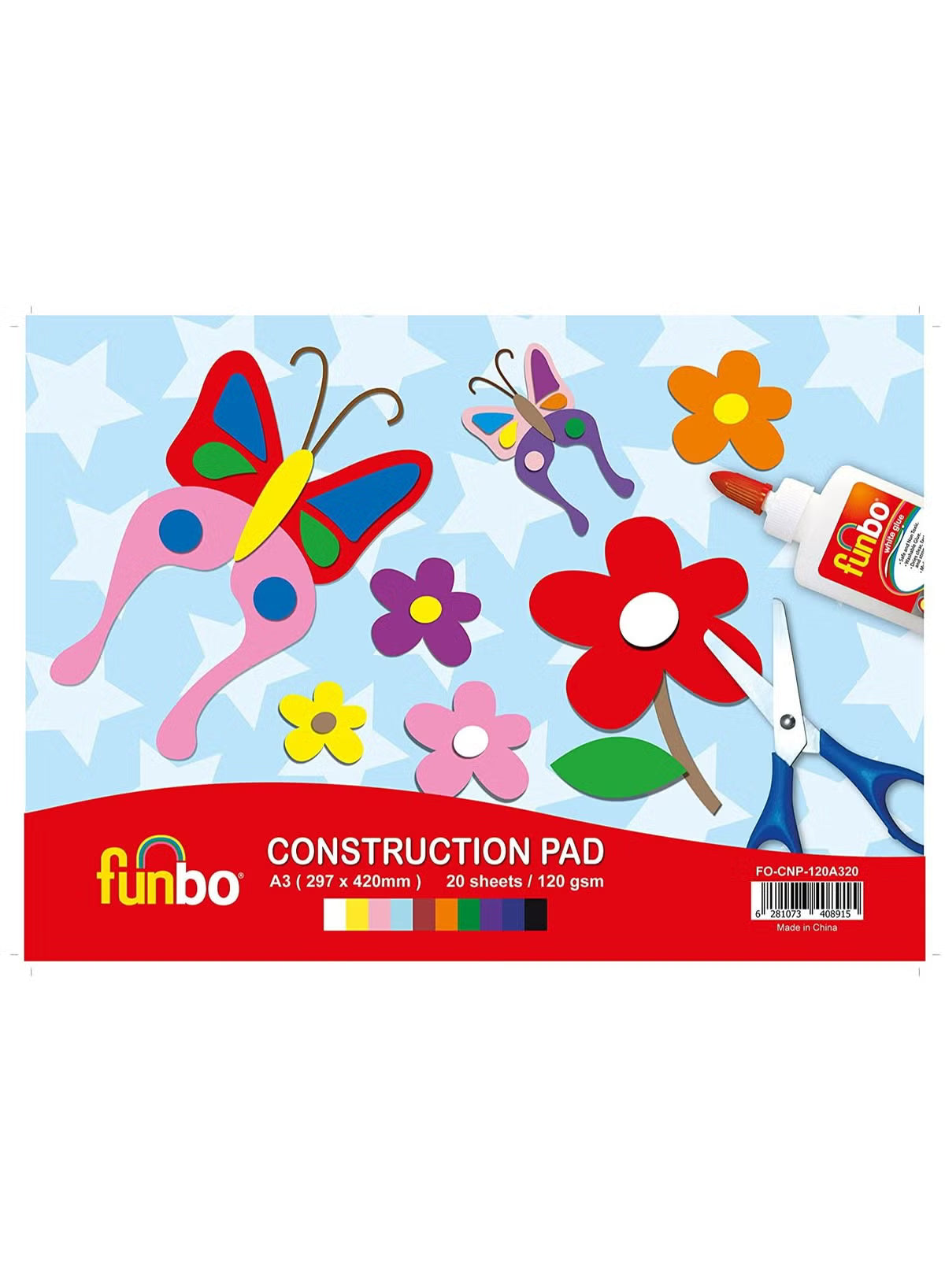 funbo CONSTRUCTION PAD A3 120 gsm 20 Sheets / كراسة أشغال من فنبو حجم A3 بعدد 20 ورقة، وزن 120 جم