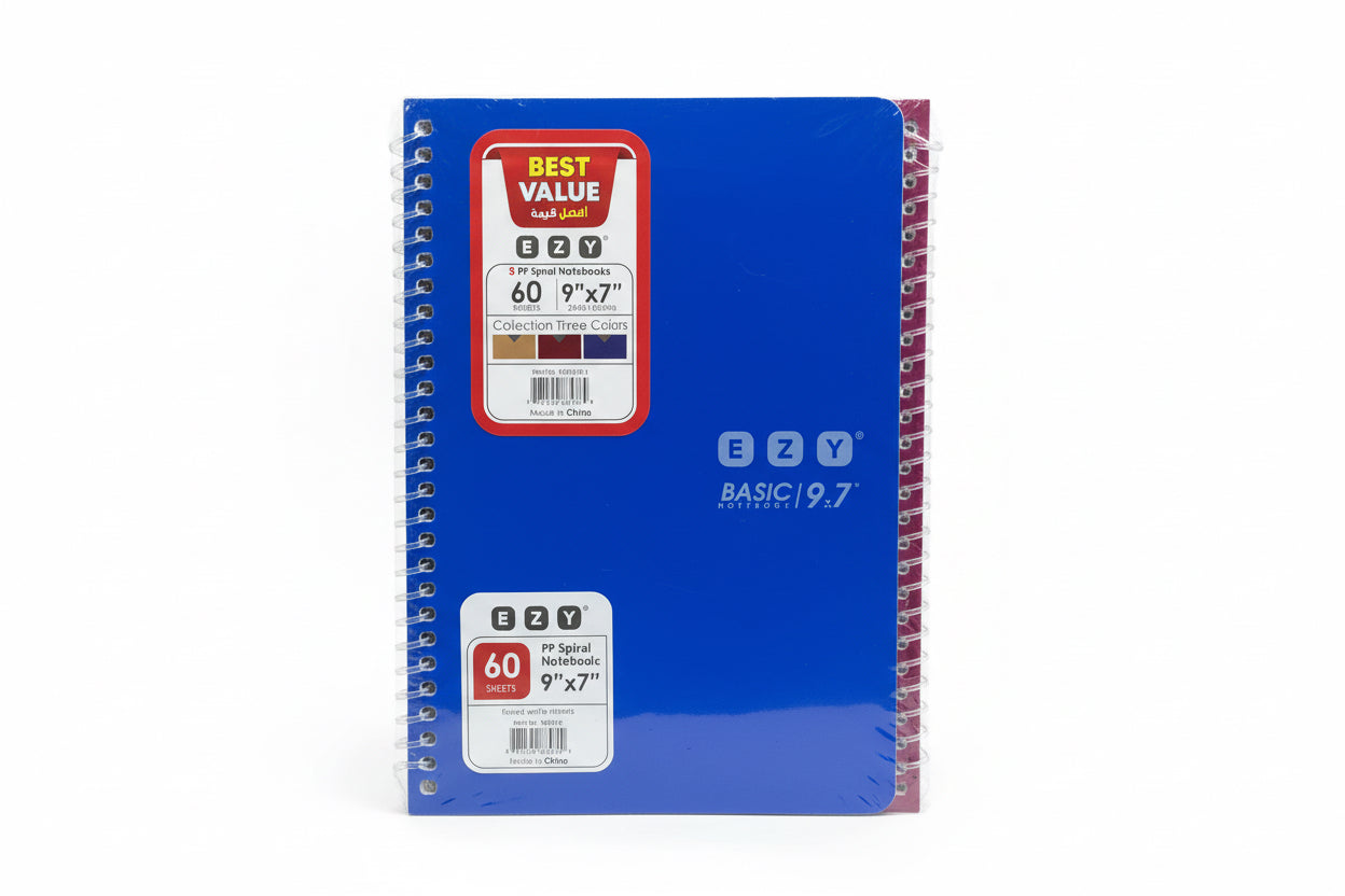 EZY 60 Sheets 9"x7"  Notebook / إدفتر إيزي 60 ورقة مقاس 9 × 7 بوصة