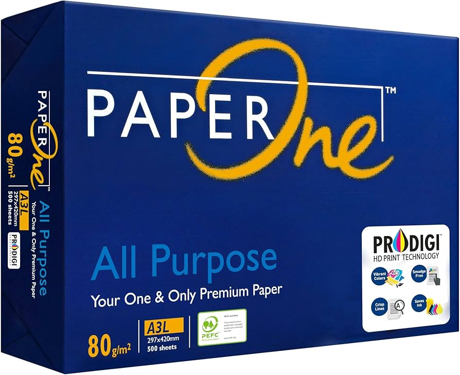 PAPER ONE 80 gsm 500 Sheets A3L / ورق PAPER ONE – 80 جم – 500 ورقة حجم A3L