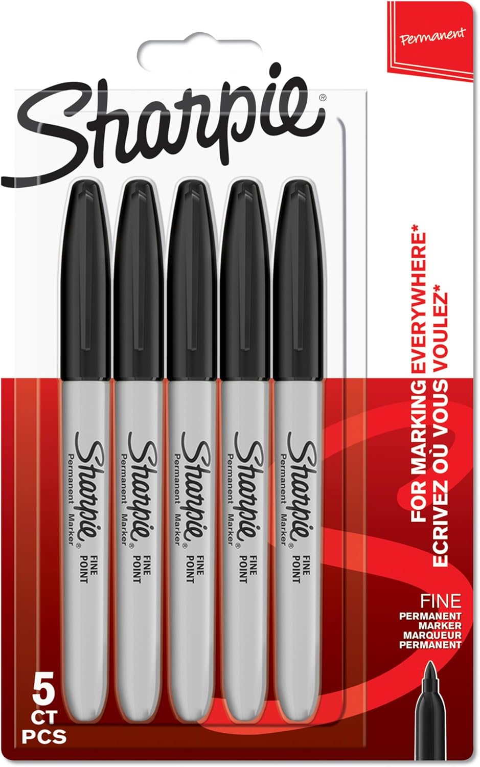 Sharpie FINE Permanent Marker 5 pcs / قلم تحديد دائم شاربى دقيق (5 قطعة)