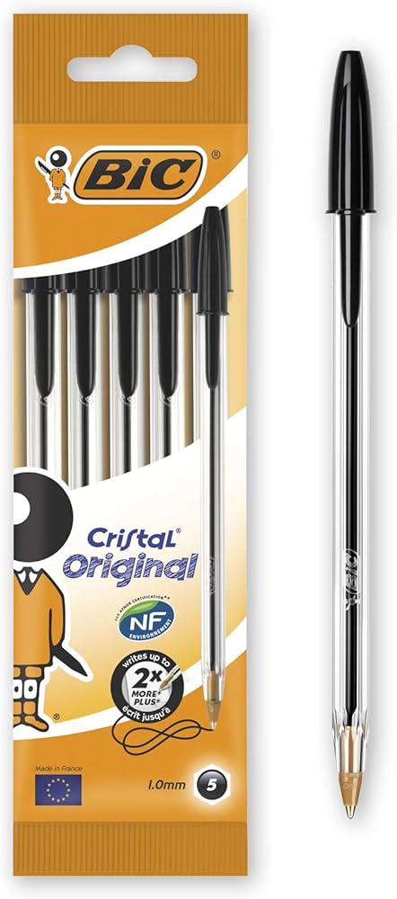 BiC Cristal original medium point x10 Black / بيك كريستال رأس متوسط ×10 اسود