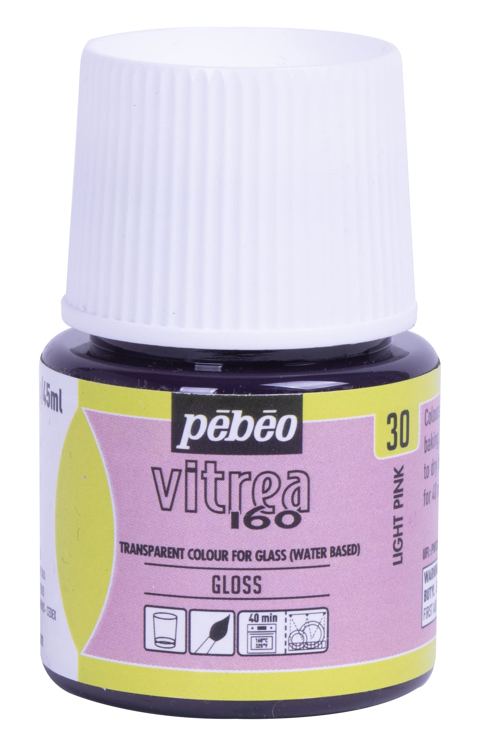 Pebeo Vitrea 160 Glass Paint Light Pink / بيبو فيتريا 160 لون زجاج وردي فاتح