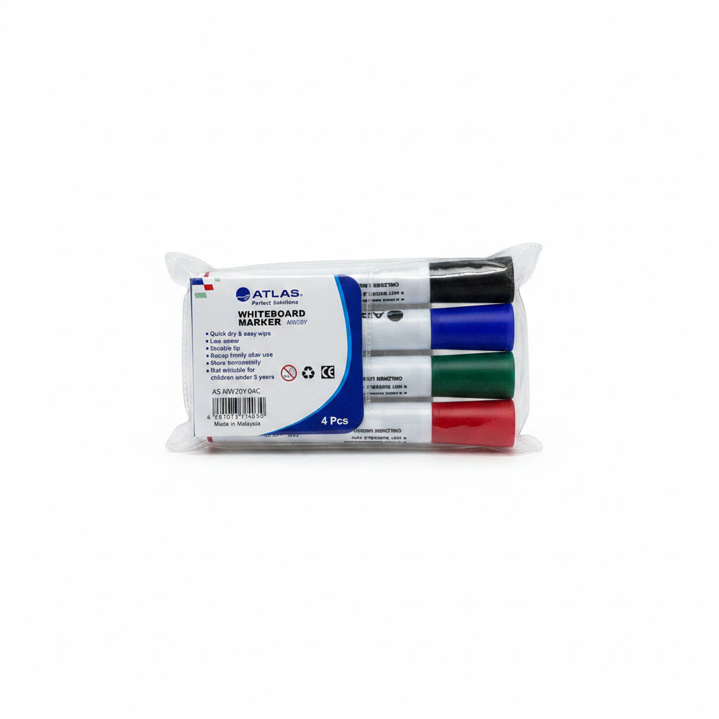 ATLAS Whiteboard Marker MW20Y 4 Pcs / مربعات مغناطيسية ذاتية اللصق DSD