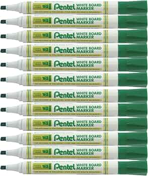 Pentel MW86 White Board Marker Green x12 / بنتل MW86 ماركر سبورة بيضاء أخضر 12 قطعة