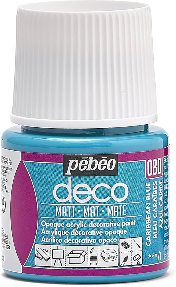 pebeo deco Matt 080 Caribbean Blue / طلاء ديكو مطفي 080 أزرق كاريبي من Pebeo